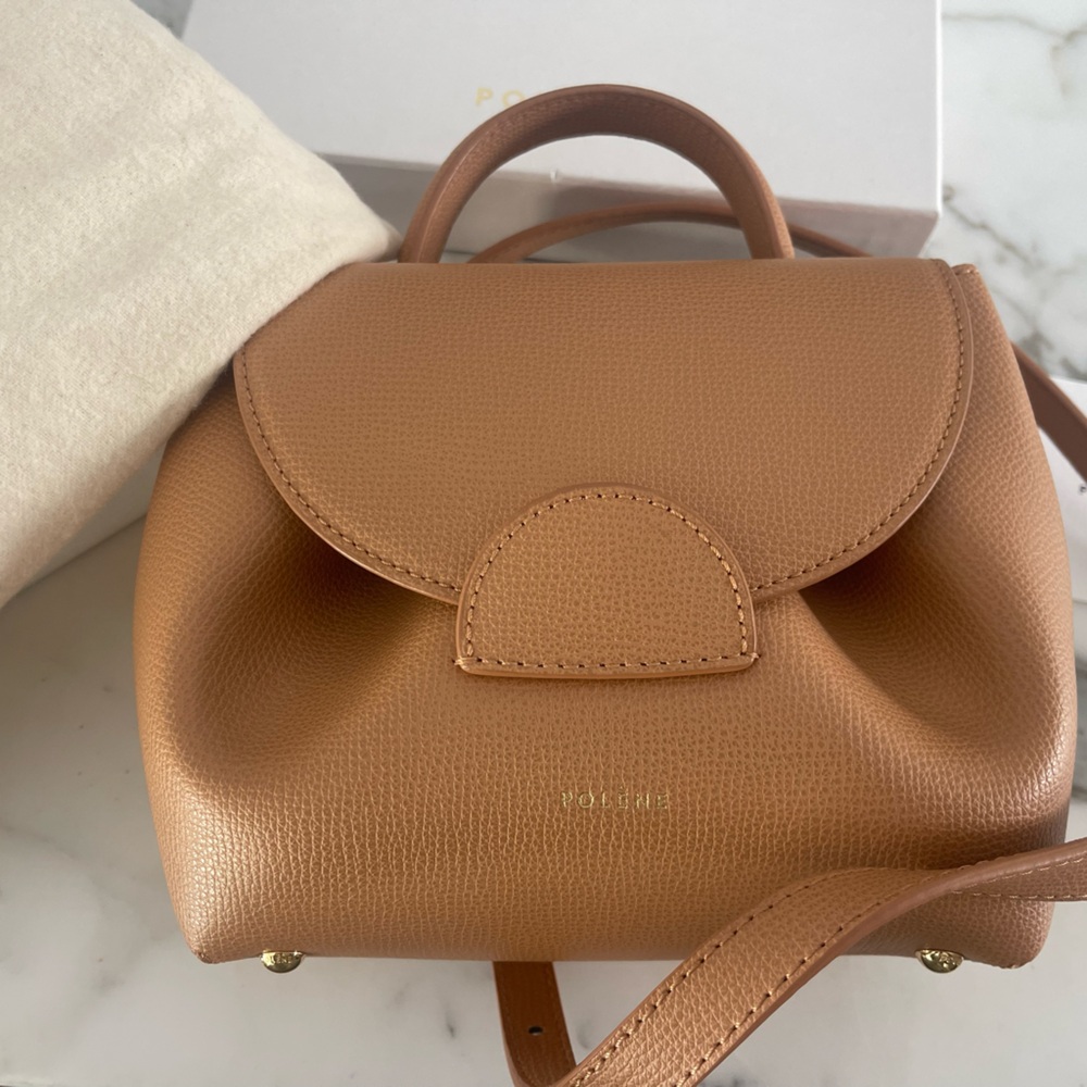 Polene Numéro Un Nano Textured Tan Bag